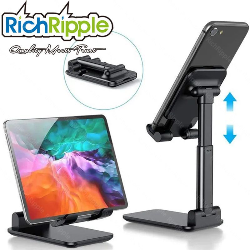 RichRipple Universal Foldable Mobile Phone Holder Desktop Tablet Holder Portable Adjustable Extend Support Desk