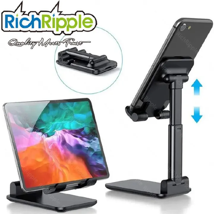 RichRipple Universal Foldable Mobile Phone Holder Desktop Tablet Holder Portable Adjustable Extend Support Desk