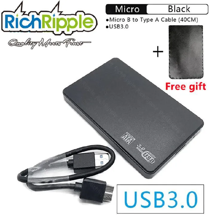 RichRipple Portable External Hard Drive HDD – USB 3.0 for PC, Mac, PlayStation, & Xbox External HD Hard Disk Black 320G