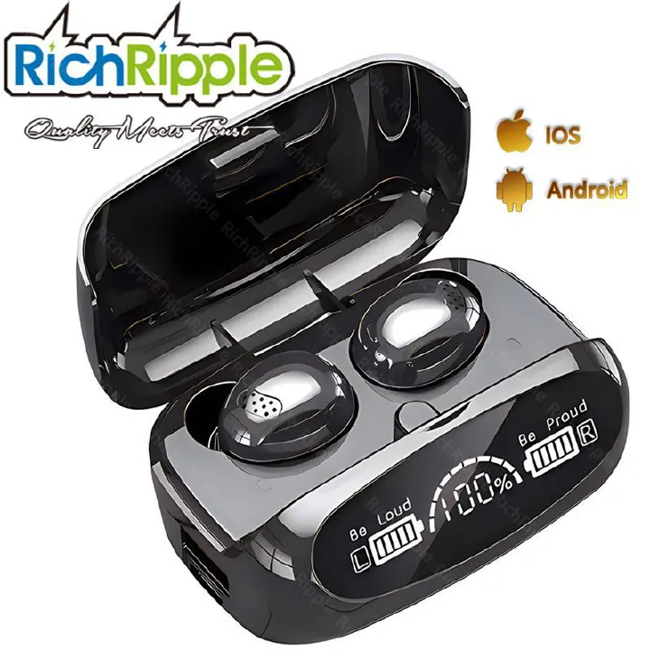 RichRipple M32 TWS Wireless Bluetooth Earphone In-ear Earpods Bluetooth Earbuds Noise Cancelling Gaming Headset With Microphone For Xiaomi Huawei Purple