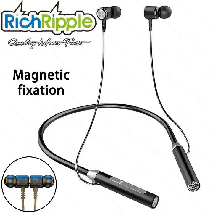 RichRipple  Bluetooth Sports Earphones 5.0 Wireless Headphones Wired Magnetic Sports Waterproof Neckband Earphones w/Mic in-Ear, IPX7 Sweatproof Deep Bass Headset for Phone Call Music Sports