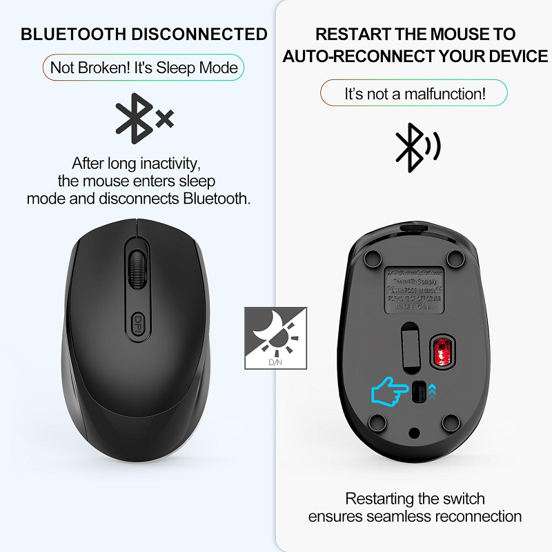 RichRipple 2.4G Wireless Dual-mode Bluetooth Mouse Wireless Rechargeable Mouse Ergonomic Office Mouse Silent Mouse Adjustable DPI Mouse