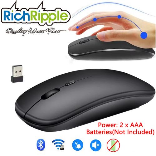 2.4G&Bluetooth Wireless  Dual-mode Using Batteries Slient Mouse USB Ultrathin Computer Mouse