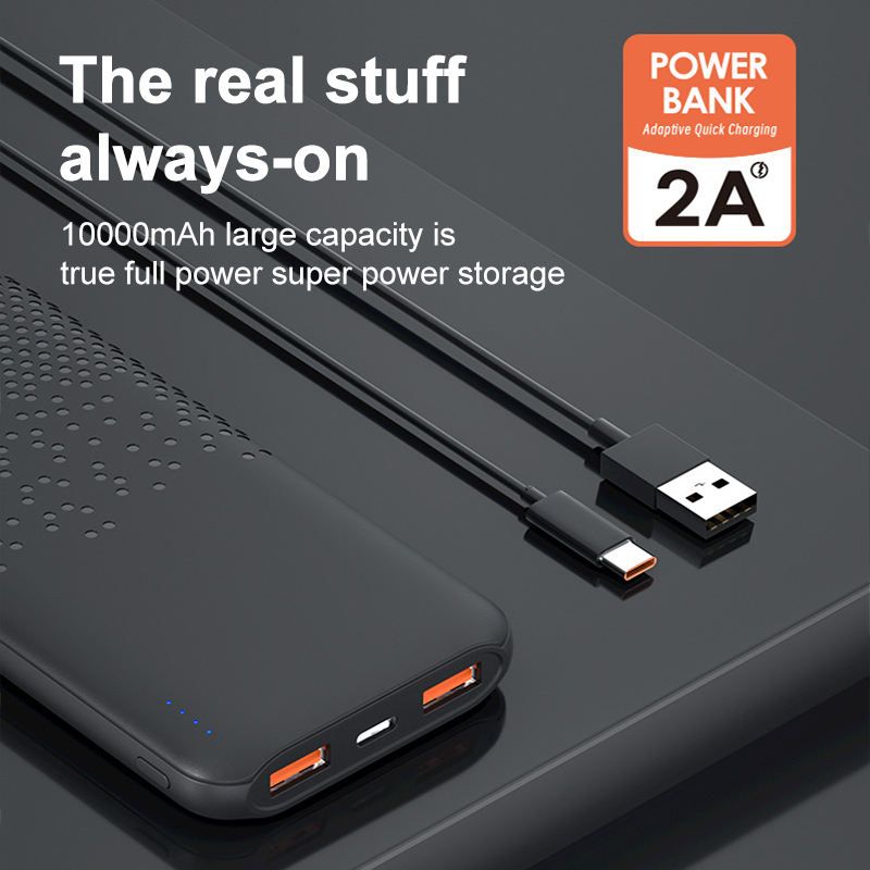 RichRipple 2A Fast Charge Power Banks 10000mAh iPhone&Android Power Bank Universal Portable Mobile Power With Dual USB LED Lamp powerbank