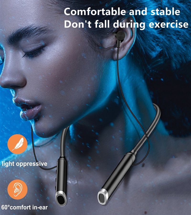RichRipple G03 Wireless  Bluetooth Sports Earphones Neckband Earphones Earbuds Hanging Neck Band Sports Two Ears in-ear Neck Hanging Long Standby with Magnetic Voice Assistant
