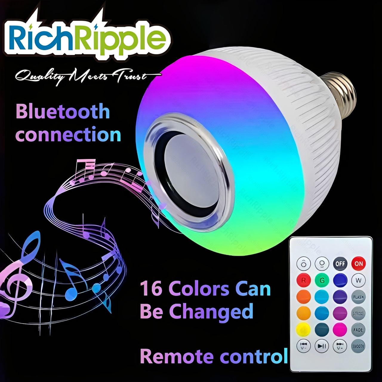 Wireless Bluetooth Speaker Bulb APP Control LED Lamp Smart Light Music Player Audio Remote Control Subwoofer Speaker Systems