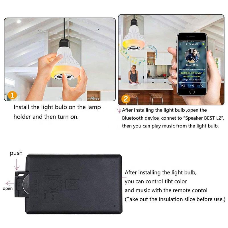Wireless Bluetooth Speaker Bulb APP Control LED Lamp Smart Light Music Player Audio Remote Control Subwoofer Speaker Systems