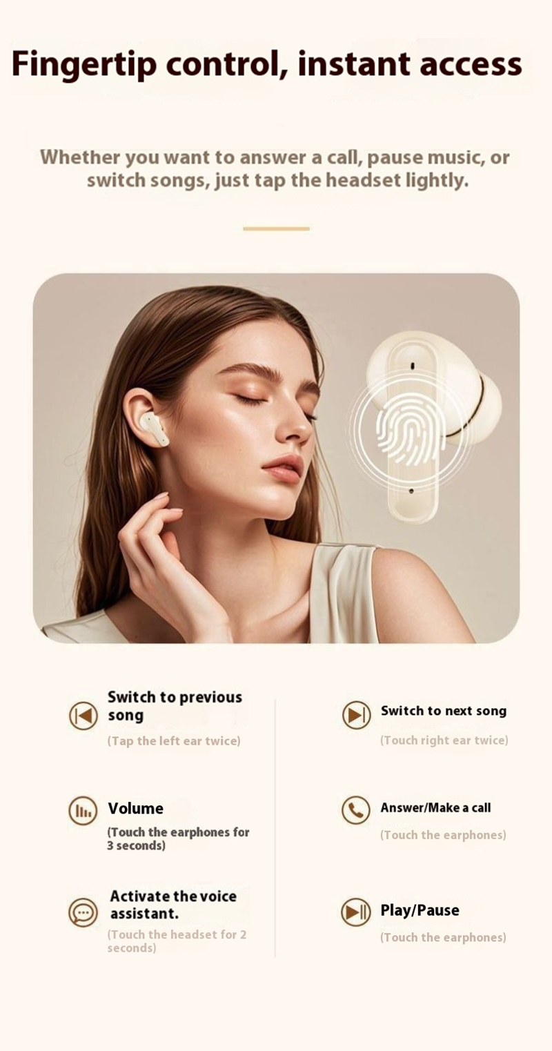 RichRipple New 510C TWS Wireless Earphone Sports Earphods Digital LED Display Stereo Earphones with Mic 5.3 Bluetooth Type-C
