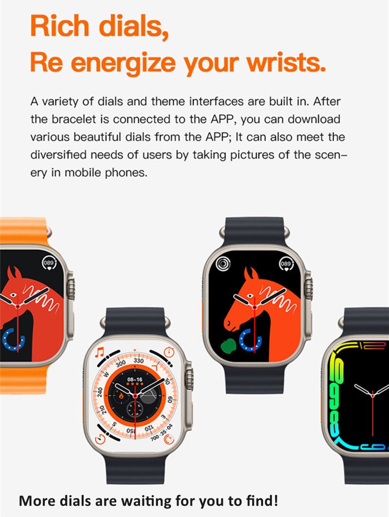 T900 Ultra Smart Watch 2 Watchbands Bluetooth Calls Wireless Charger Mens Watch Women Sport Fitness Smartwatch for Apple Xiaomi Android Phone