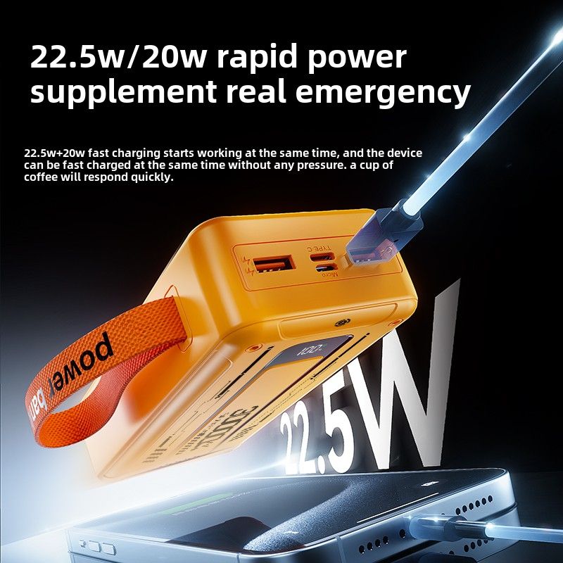 RichRipple Power Banks 50000mah 22.5W Fast Charging Power Bank charge station ExterBattery USB Large Capacity Portable for all Phones Black 50000mah powerbank