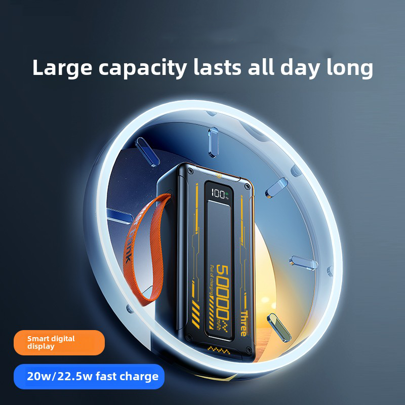 RichRipple Power Banks 50000mah 22.5W Fast Charging Power Bank charge station ExterBattery USB Large Capacity Portable for all Phones Black 50000mah powerbank