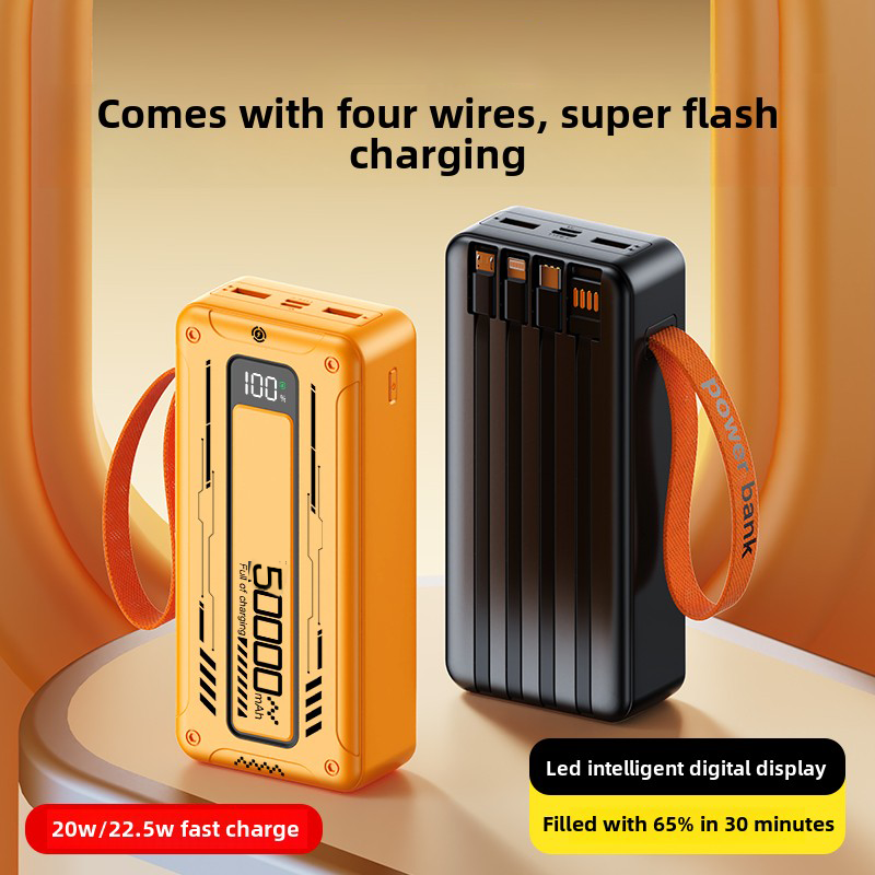 RichRipple Power Banks 50000mah 22.5W Fast Charging Power Bank charge station ExterBattery USB Large Capacity Portable for all Phones Black 50000mah powerbank