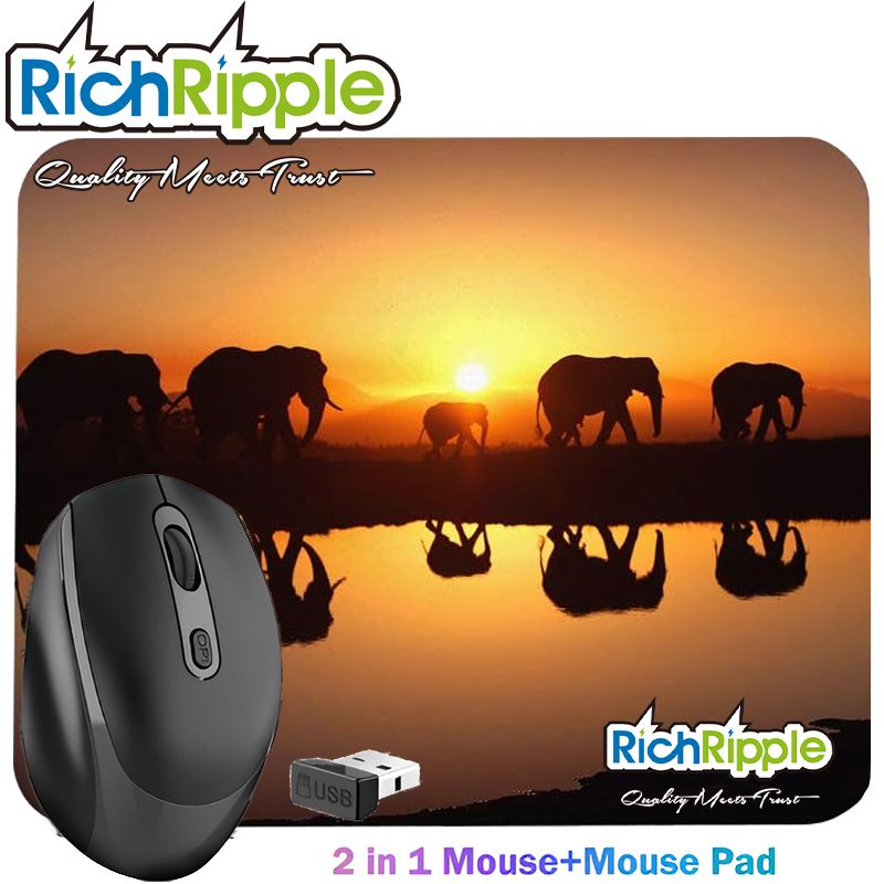 RichRipple 2 in 1 Mouse+Mouse Pad 2.4G Wireless Dual-mode Bluetooth Mouse Wireless Rechargeable Mouse Ergonomic Office Mouse Silent Mouse Adjustable DPI Mouse