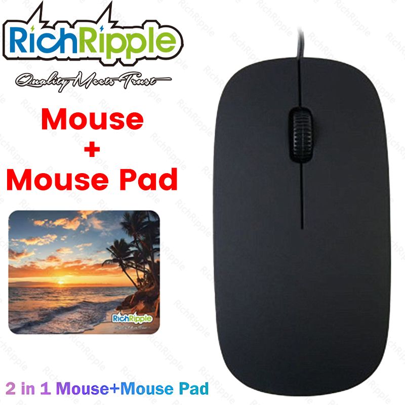 RichRipple Wired Mouse Wired Mouse Ergonomic Office Mouse Silent Mouse Adjustable DPI Mouse