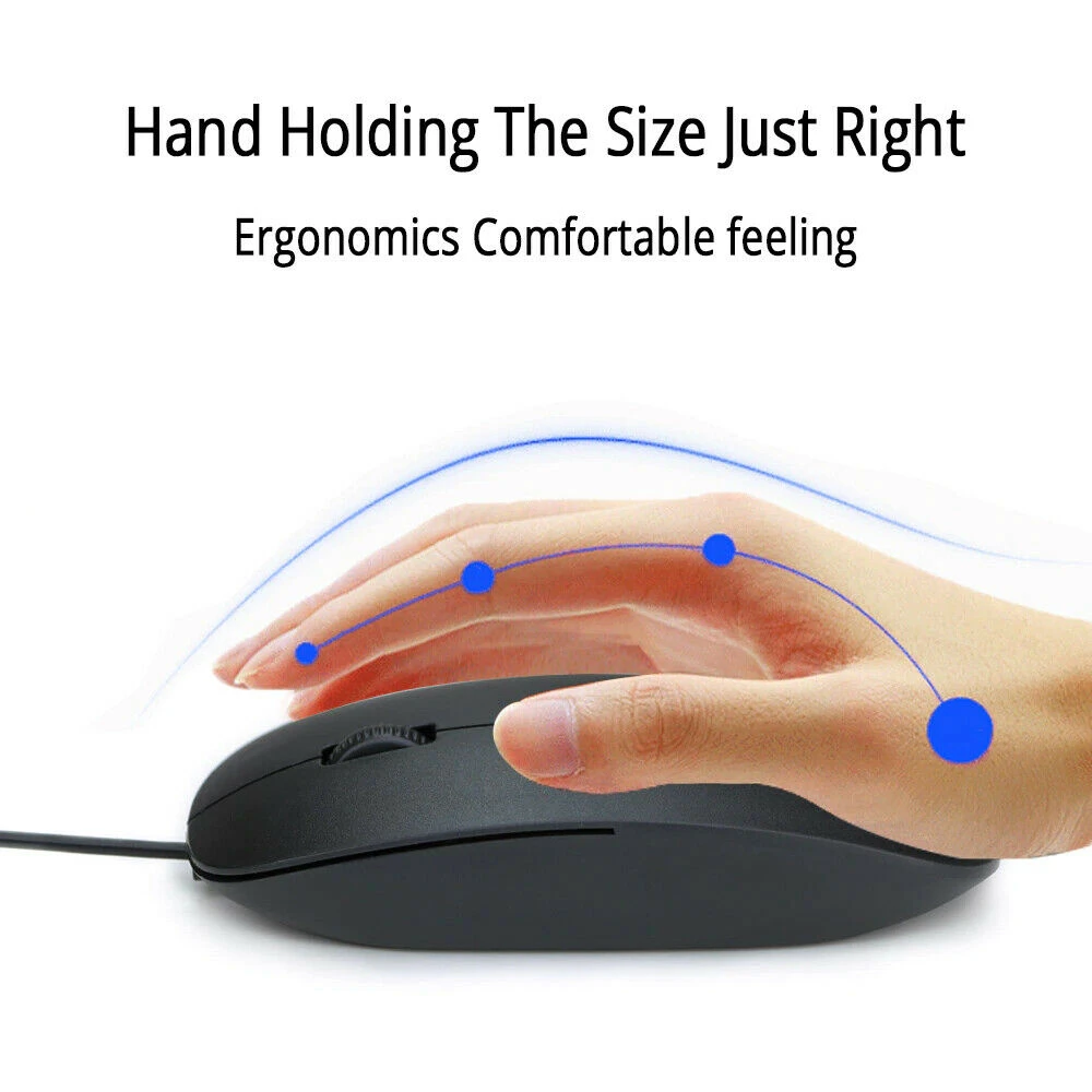 RichRipple Wired Mouse Wired Mouse Ergonomic Office Mouse Silent Mouse Adjustable DPI Mouse