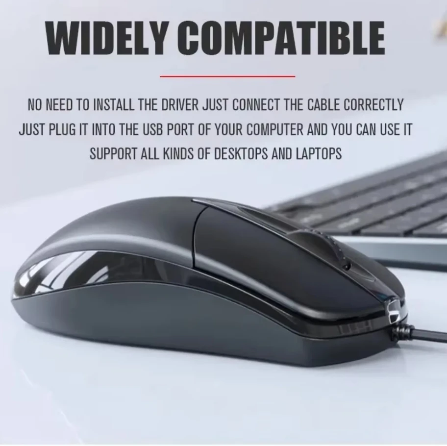 RichRipple Wireled Mouse with mouse pad Wired Mouse Ergonomic Office Mouse Silent Mouse Adjustable DPI Mouse