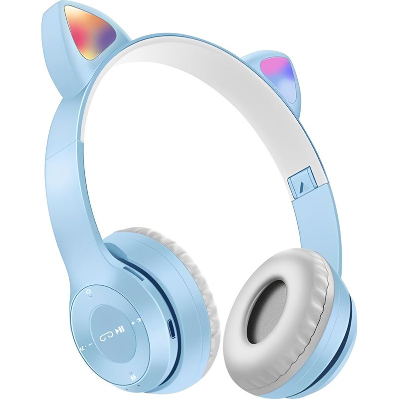 RichRipple P47M Wireless Cute Cat Ear Headphones Stereo RGB Bluetooth Headphone Sports Foldable Headset With TF Micro for IOS/Android