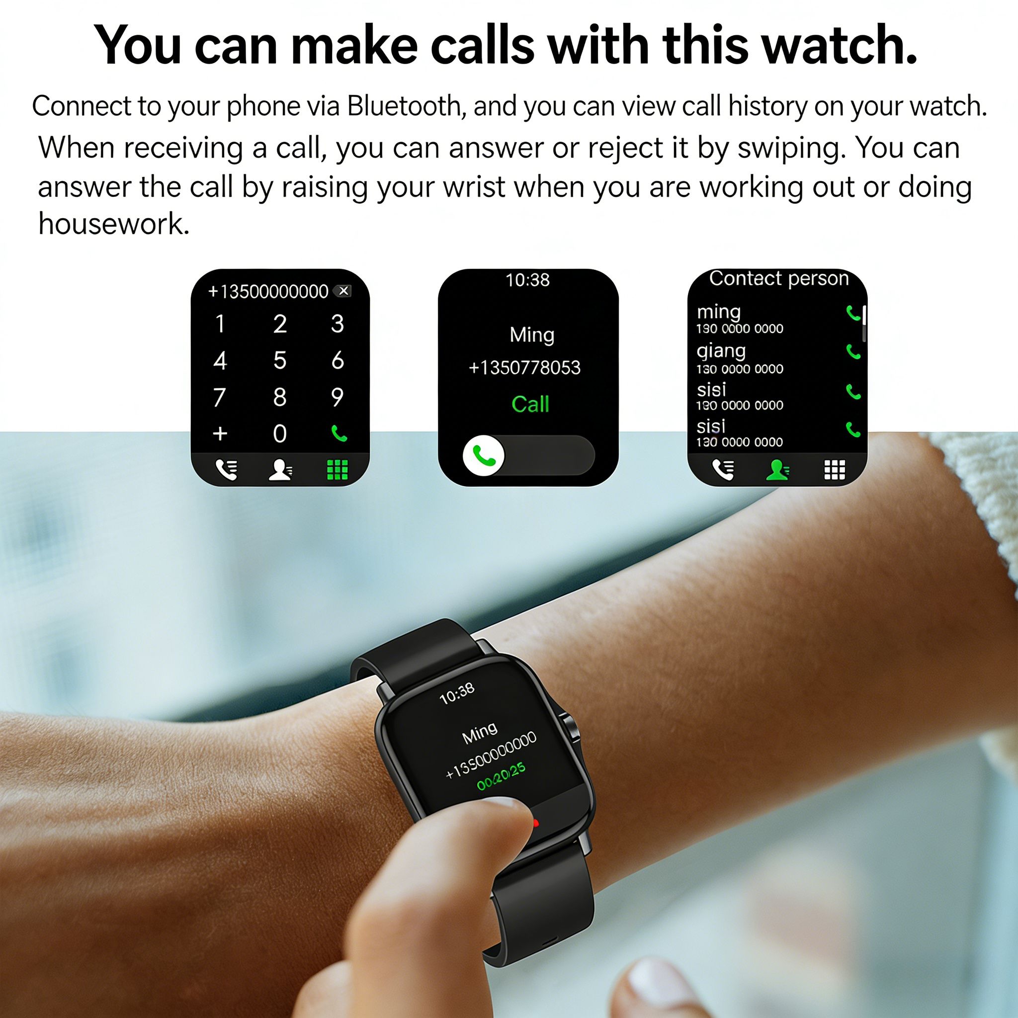 RichRipple AS9 2.0 inch Smart Watch 6 in 1 Set of Fine Luxury gift Gold Bangle and Stone 2.01-Inch Bluetooth Call Mobile Fitness Smart Watch Women Gift