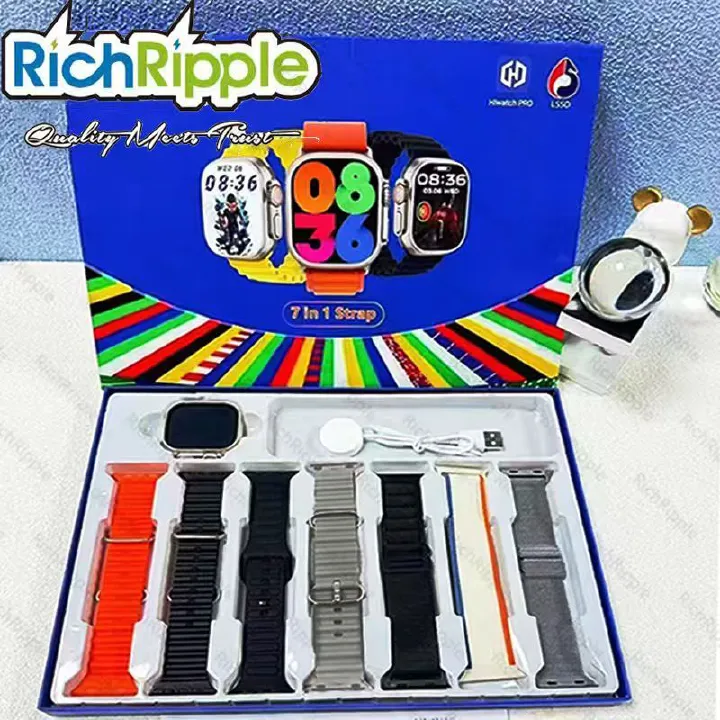 RichRipple New Smart Watch 2.01 inch Large Screen 7in1 Strap Smartwatch Suit Waterproof Fitness Tracking Bluetooth Call Smartwatch