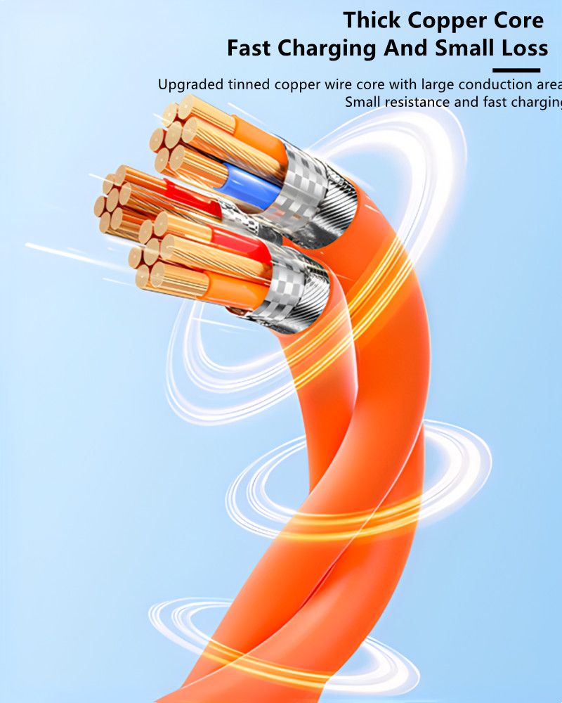 RichRipple 4 in 1 65W 1.5M Fast Charging Cable USB Data Cables Suitable For IPhone Xiaomi Tecno Huawei Samsung Charger Liquid Silicon Type-C Micro Lighting Charging Cable