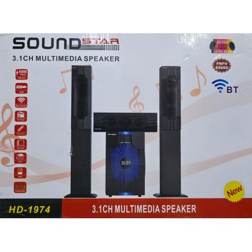 Soundstar 3.1CH X-BASS HOMETHEATRE TALLBOY SPEAKER SYSTEM-65,000 Watts-BLUETOOTH/FM/USB
