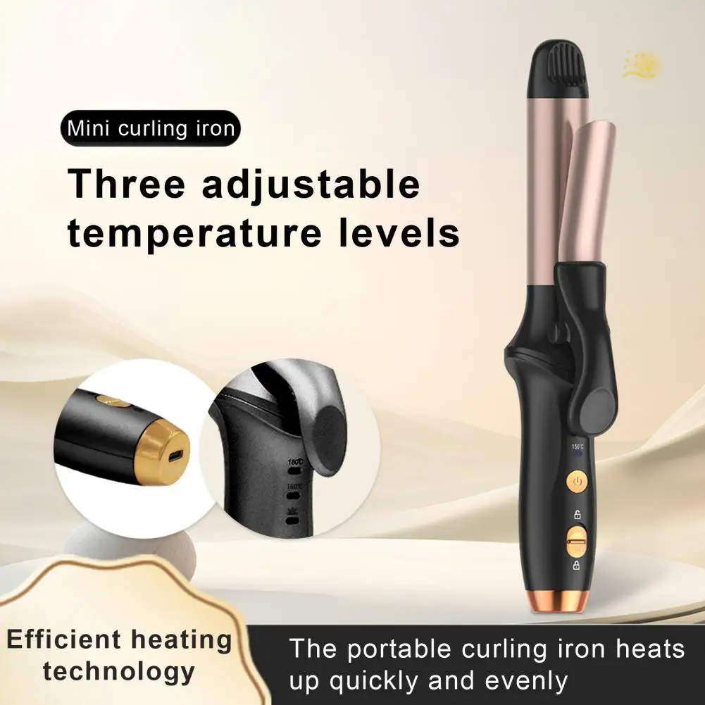 Hair straightener The New Wireless Curling Irons Straight Curling Dual-use Travel Portable Dormitory Multi-functional Curling Flat Iron Does Not Hurt Hair Black