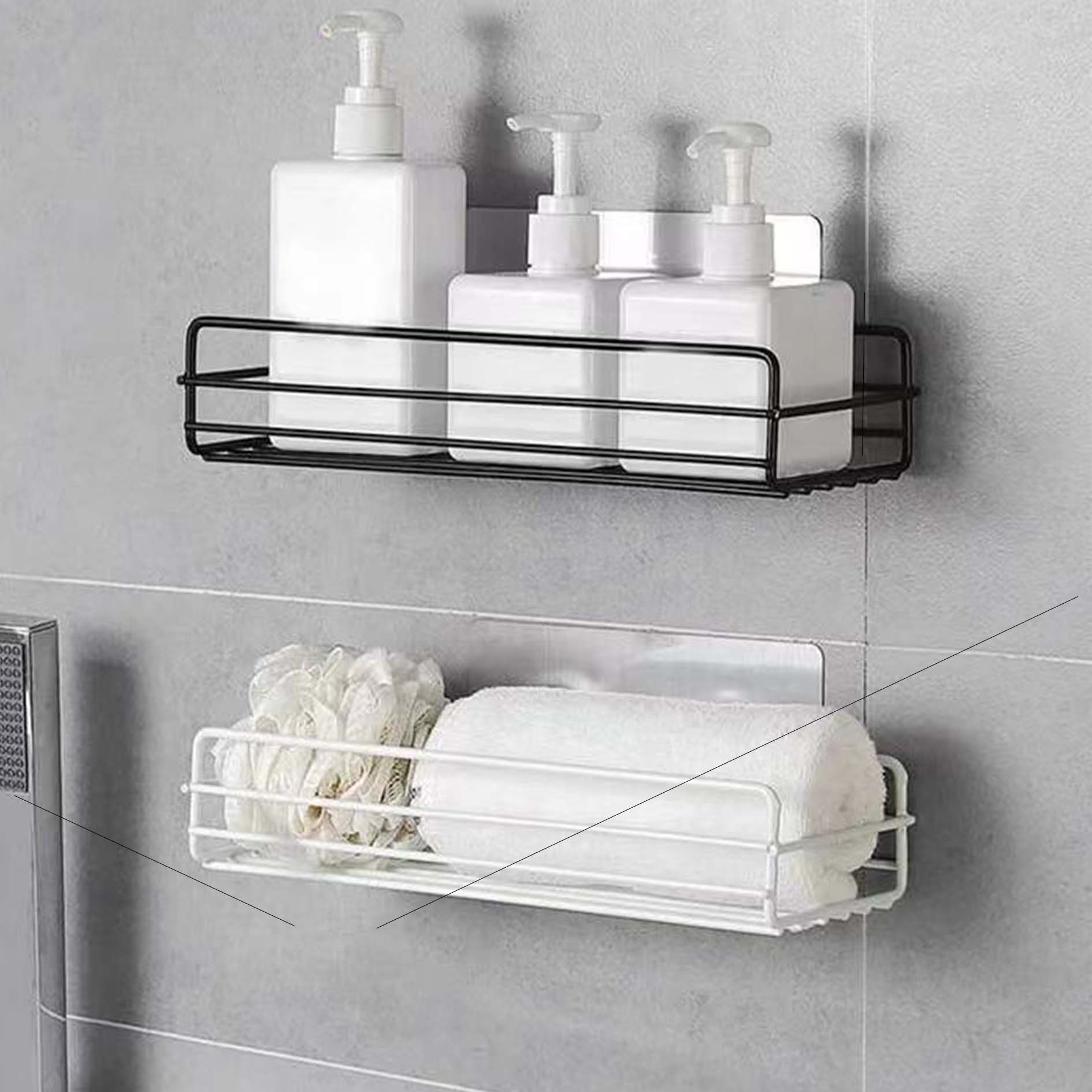 Bathroom Shelf Shower Shelves Shampoo Storage Rack Kitchen Storage Holder Punch-Free Wall Mounted Organizer Bathroom Accessories