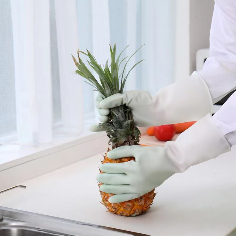 3 PAIRS Long Rubber Gloves Cleaning Dishwashing Kitchen Dish Washing Cooking Household Hand Dishwasher Bathroom Garden