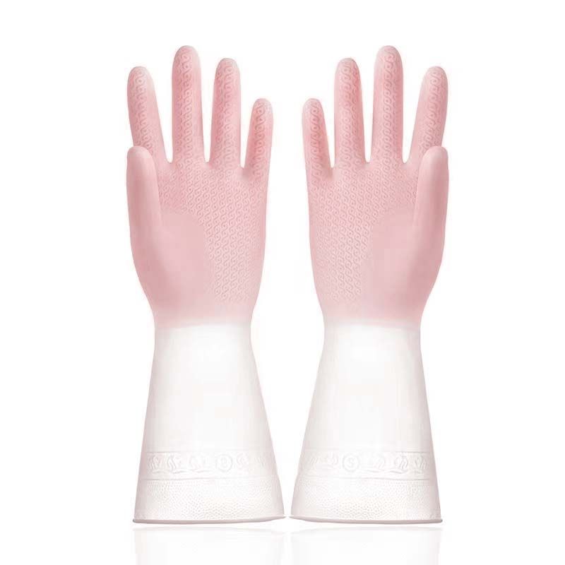 3 PAIRS Long Rubber Gloves Cleaning Dishwashing Kitchen Dish Washing Cooking Household Hand Dishwasher Bathroom Garden