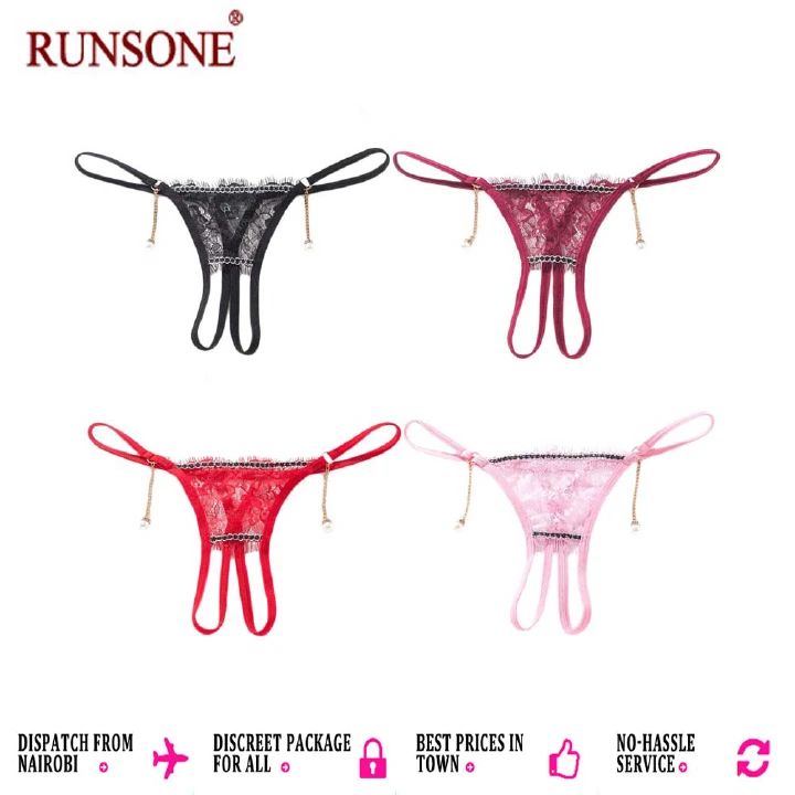 Women 4in1 Pack Sexy Lace Crotchless Brief G-String Lingerie See Through Underwear Thong Cute Breathable Panties Clothing Dresses Perfect Sex Gift For Girlfriend Wife - image 15
