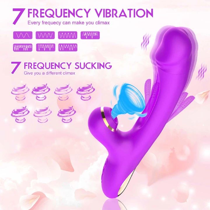 Flapping Vibrator Dildo G Spot Rabbit Clitoris Vibrator with 7 Sucking modes 7 Vibration 7 Flapping Modes for Clit Nipples Anal Multi Stimulation Rechargeable Adult Sex Toys for Women Couples - image 15