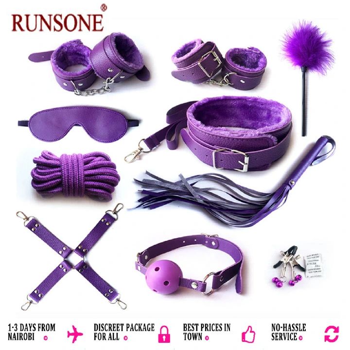 10pcs Pack Bondage Restraints BDSM Adult Sex Toys PU Leather Fetish Set Role Play Bed Game Handcuffs Mouth Ball Gag Foreplay Gift for Women Men Couples - image 13