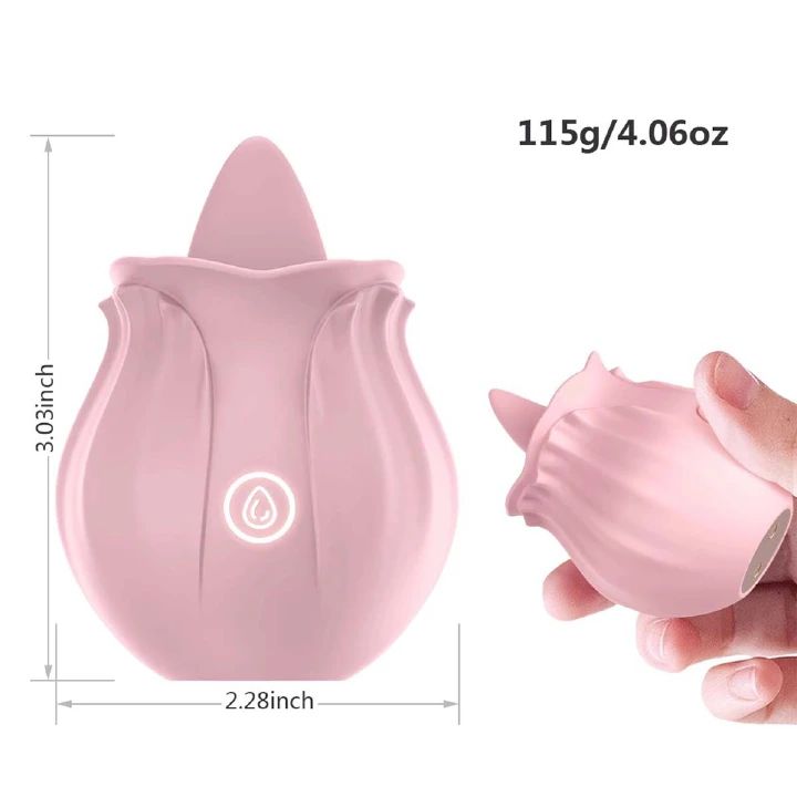 Rose Tongue Licking Vibrator Sex Toy Clitoral Sucker Clit Nipples Anal Stimulator Compact Adult Foreplay Solo Play Game Masturbation Gift for Women Ladies Couples - image 16