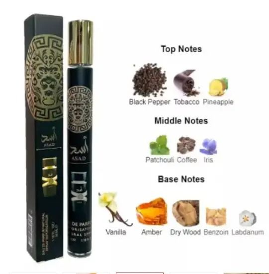 Asad Mini Pocket Spray 1pc By Lattafa Asad Travel Friendly Size Eau De Parfum 35ml/1.18Floz longlasting fragrance