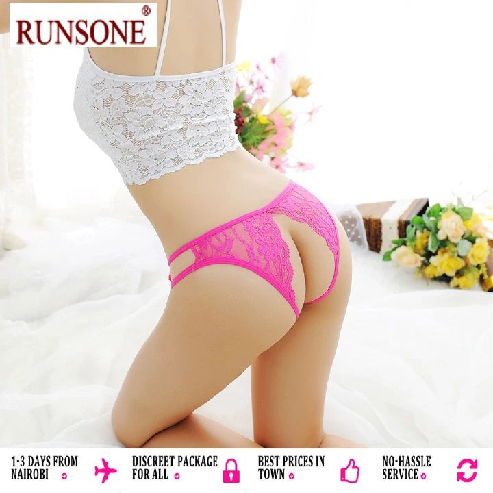 Womens Sexy Open Crotch Thong Floral Lace Tanga Crotchless Panties Mesh Lingerie Underwear G-string Brief For Ladies Girls Wife