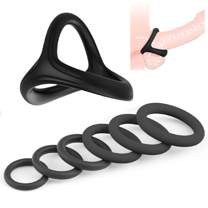7pcs Pack Elastic Cock Ring Testicle Restraint Sexual Pleasure Erection Enhanced Silicone Penis Rings Prolonged Intercourse Long Lasting Stronger Ultra Soft Stretch Adult Sex Toy for Men Couples - image 8