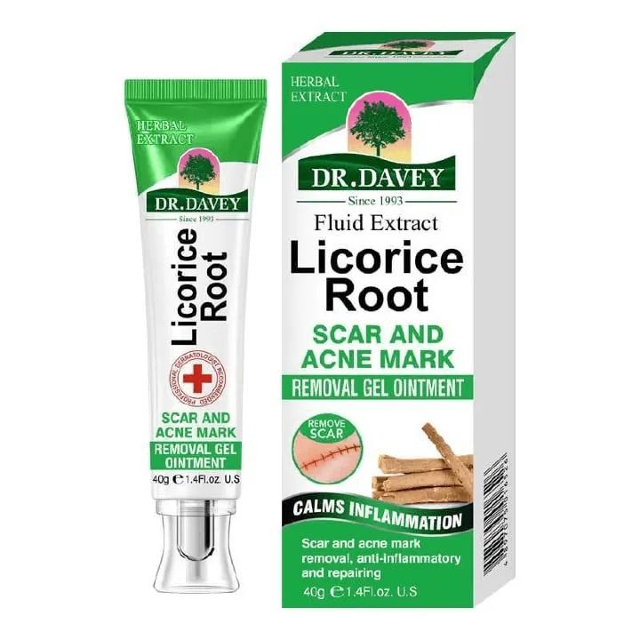 Dr. Davey Licorice Root SCAR & ACNE MARKS Removal Gel Smooths & Repairs Removes Scars & Acne Marks Diminishes Redness Smooths Relieves Itchiness Heals Skin Faster