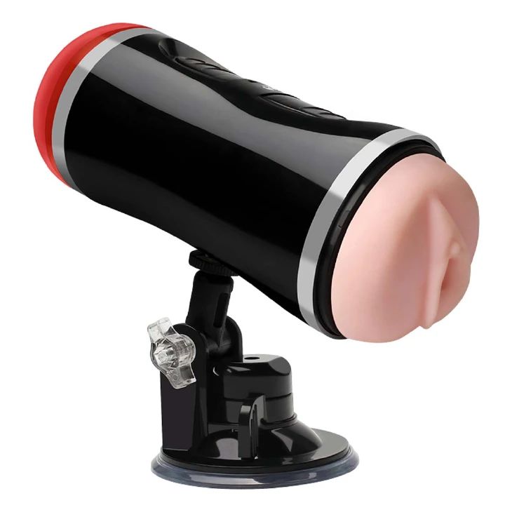 2in1 Male Masturbator Cup Vibrating Mouth Vagina Blowjob Stroker Realistic Textured Pocket Pussy Adult Sex Toy for Men Masturbation