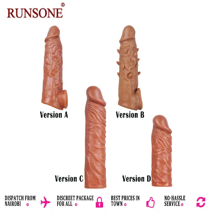 Silicone Penis Sleeve Extender Cock Enlarger Testicle Restraint Male Realistic Reusable Condom Prolonged Ejaculation Delayed Ring Sheath Sex Toys for Men - image 8