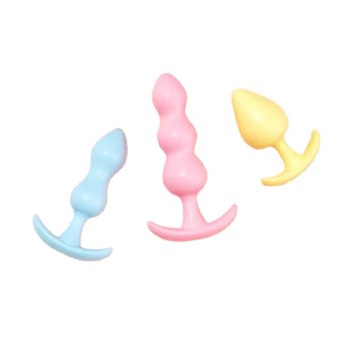 3pcs Adult Sex Toys Gifts for Men Women Partner Pack Anal Plugs Silicone Butt Dildo Anus Beads Trainer