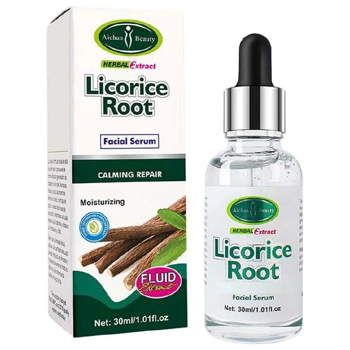 Aichun Beauty Licorice Root Anti-Inflammatory Facial Serum 30 ml – Herbal Extract Whitening & Moisturizing Skin Care, Brightening Dark Spots, Hydrating & Soothing Daily Face Serum