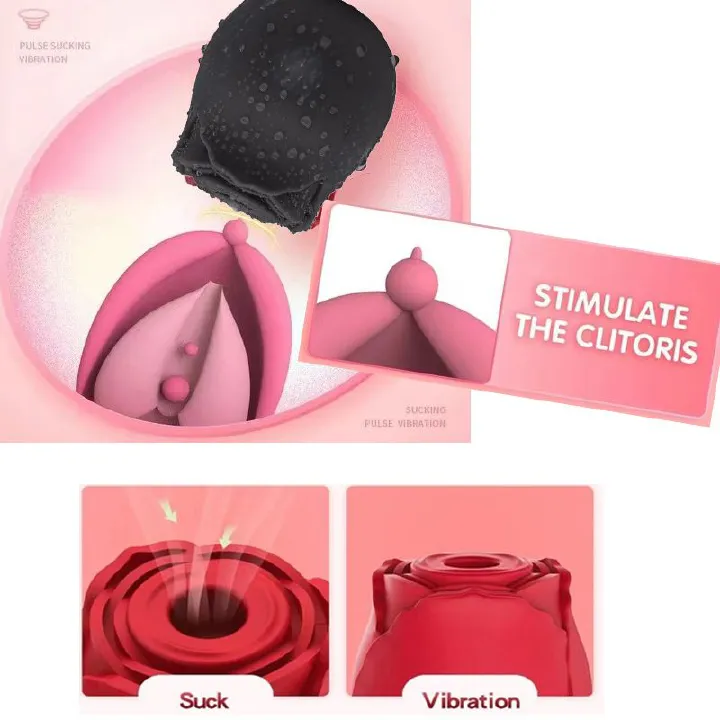 HOT SALE Black Rose Sex Toy For Ladies Sex Products For Women Sucking Vibration Female Licking Massage Masturbation sex toys adult gift - image 13