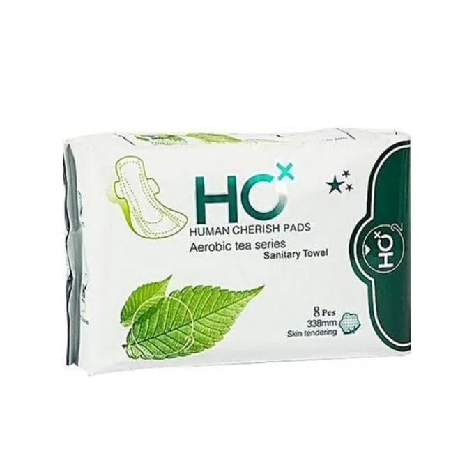 HC Pads Human Cherish Sanitary Towels 8pcs Skin Tendering 100% Natural Cotton For Skin Protection Highly Absorbent Maintain Freshness and Skin Tenderness