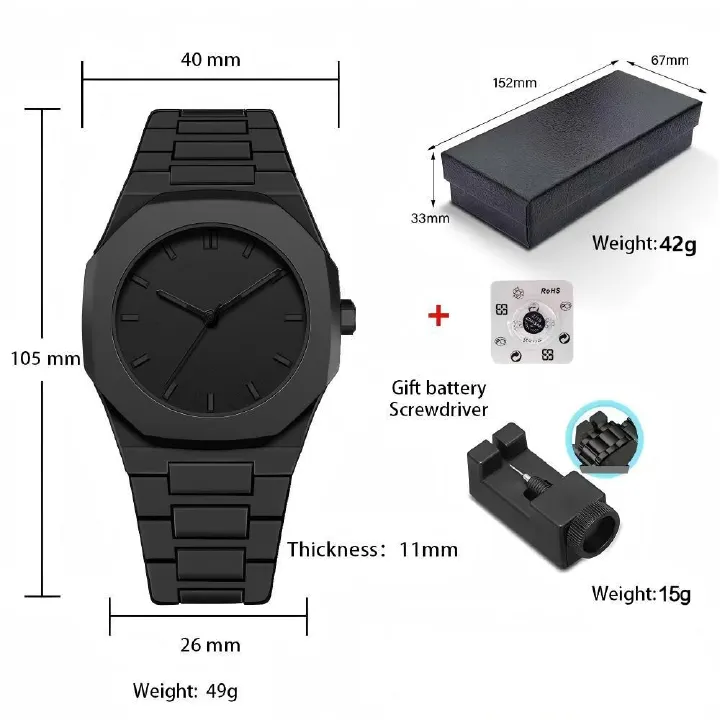 Men Watch With Polycarbonate Band Octagonal Case Analogue Display For Man Wear It Daily Or Give Gifts To Friends