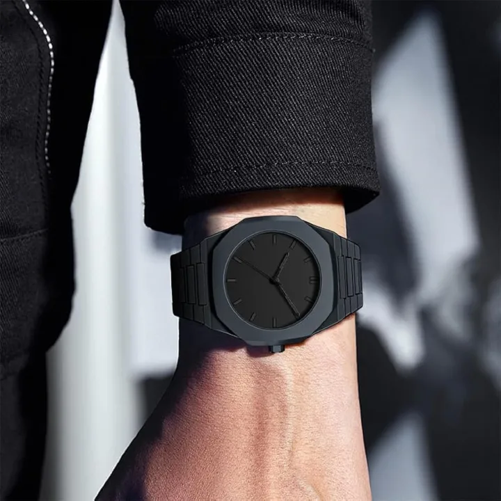 Men Watch With Polycarbonate Band Octagonal Case Analogue Display For Man Wear It Daily Or Give Gifts To Friends