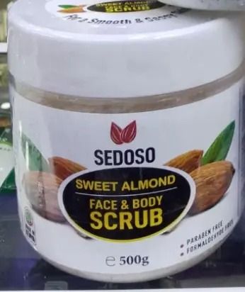 Sedoso Sweet Almond Face & Body Scrub 500g – Deep Exfoliating & Moisturizing Almond Oil Body Scrub, Remove Dead Skin & Impurities, Smooth Soft Skin, Brighten & Refresh Skin