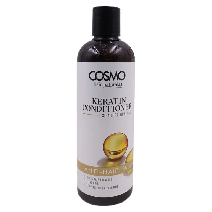 Cosmo Keratin Conditioner 480 ML Anti - Hair Fall Reduces Damage and Breakage Smooth Silky Sulfate and Parabens Free Strengthen Hair Strands Moisturizer Hair Care