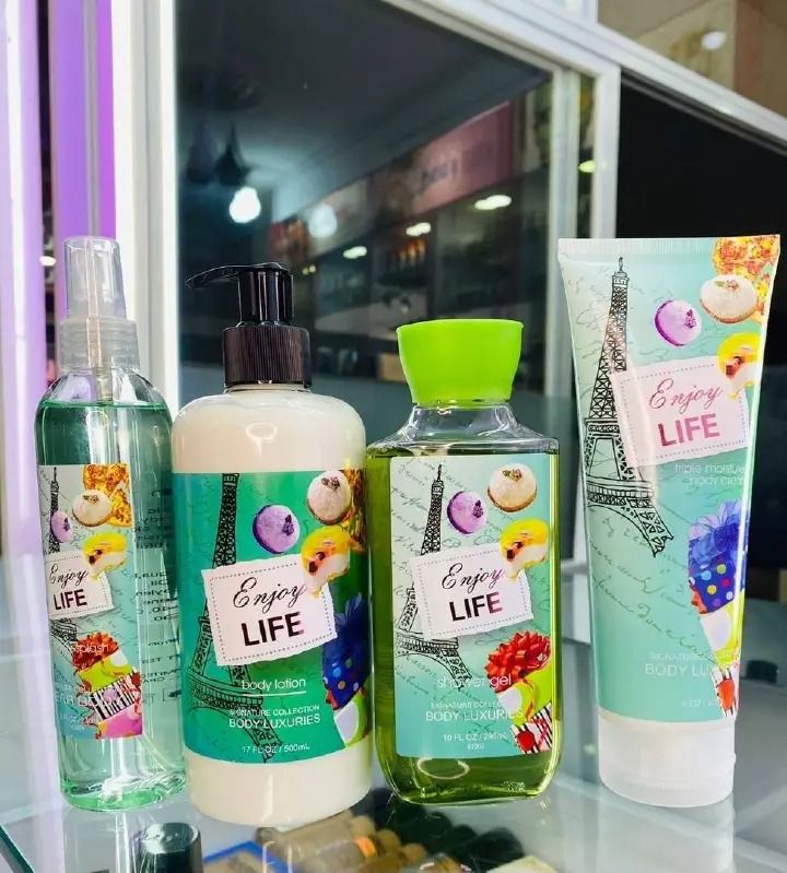 4 Pack Dear Body Enjoy Life Lotion, Shower Gel ,Body Splash & Cream Sweet Fresh Scent Keep Fresh Body Lotion Shower Gel Body Washes Body Washes 4 Pack Signature Collection Body Luxuries
