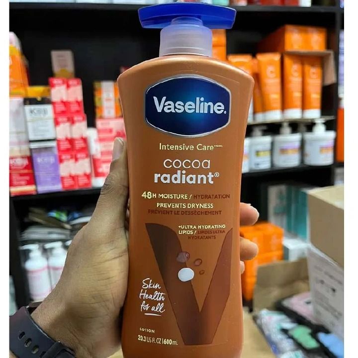 Vaseline Cocoa Butter Body Lotion 725ml – Deep Moisturizing Cream for Dry Skin, Enriched with Pure Cocoa Butter & Vaseline Jelly, Non-Greasy, Fast Absorbing, 48H Hydration, Smooth & Glowing Skin