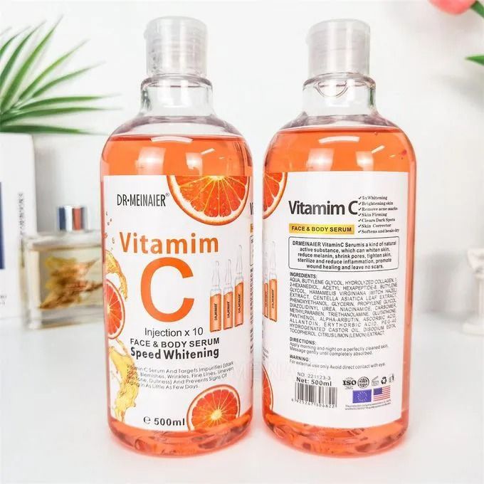 DR MEINAIER Vitamin C Serum for Face and Body Anti-Wrinkle Moisturizer Original Freckle Fade Dark Spot 500ml Anti-aging, Brightening Skin, Anti-acne Facial Serum